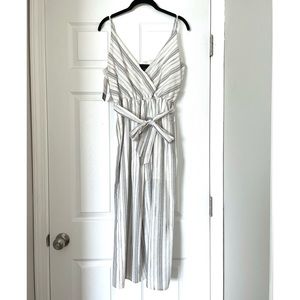 Lumiere Striped Midi Jumpsuit, Navy & White, M